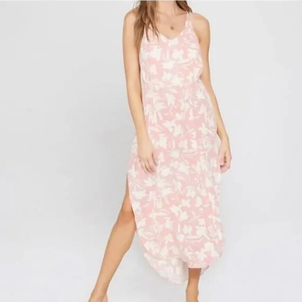 L Space Nicola Pink And White Floral Paradise Blooms Swim Cover Up Dress Small